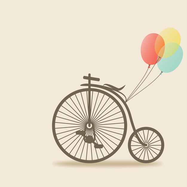 Bicicleta retro con globos