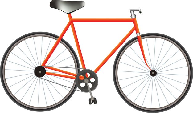 una bicicleta roja aislada