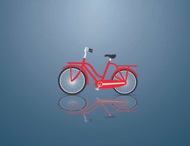 Bicicleta roja en el fondo azul