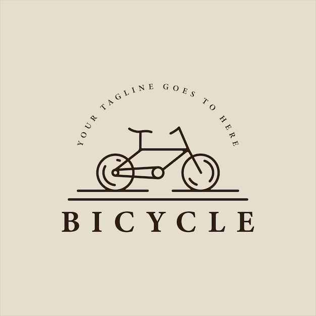 Bicicleta simple logo línea arte minimalista vector ilustración plantilla icono diseño gráfico