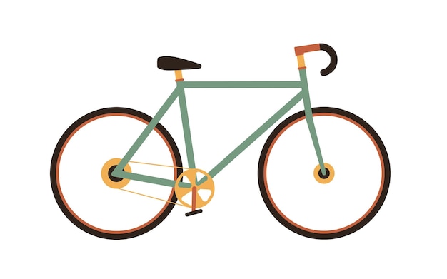 Bicicleta urbana de piñón fijo al estilo vintage de los años 70. bicicleta de carretera retro de una sola velocidad con cadena, cuadro y rueda dentada. corredor urbano. ilustración vectorial plana del ciclo fixie aislado sobre fondo blanco.