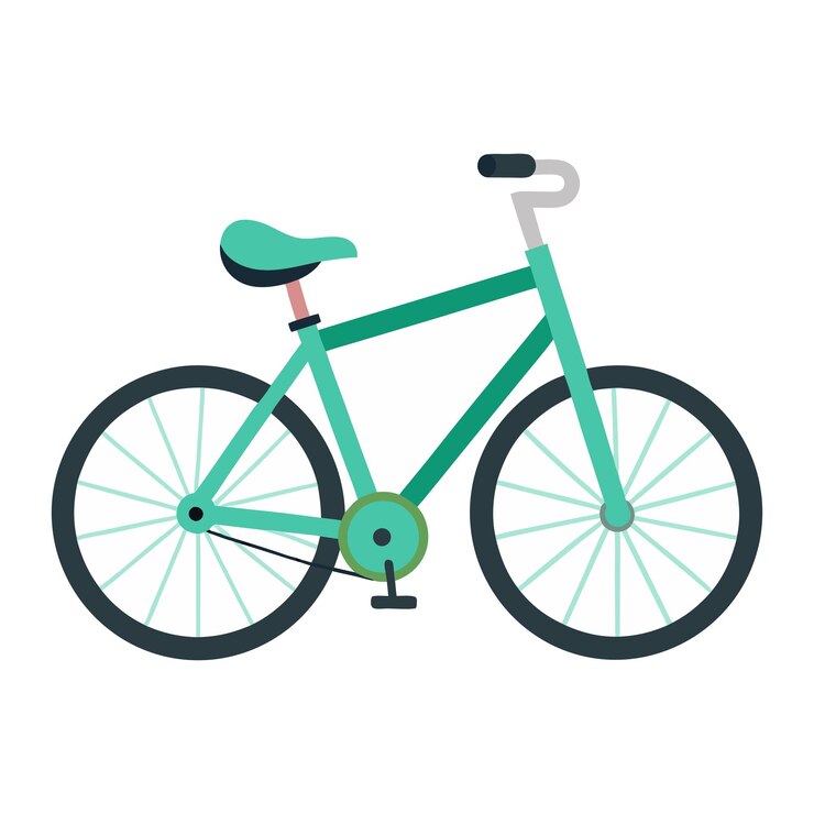 Vector una bicicleta verde con un manillar verde que dice el número 1