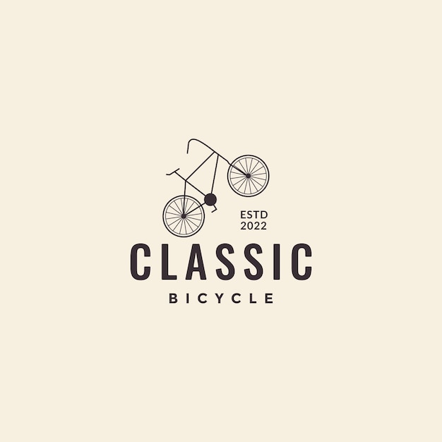 Bicicleta vieja leyenda clásico hipster logo diseño vector