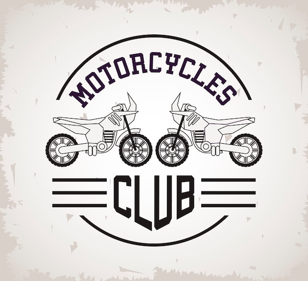 Bicicletas de calle motocicletas vehículos de estilo con letras club sello ilustración