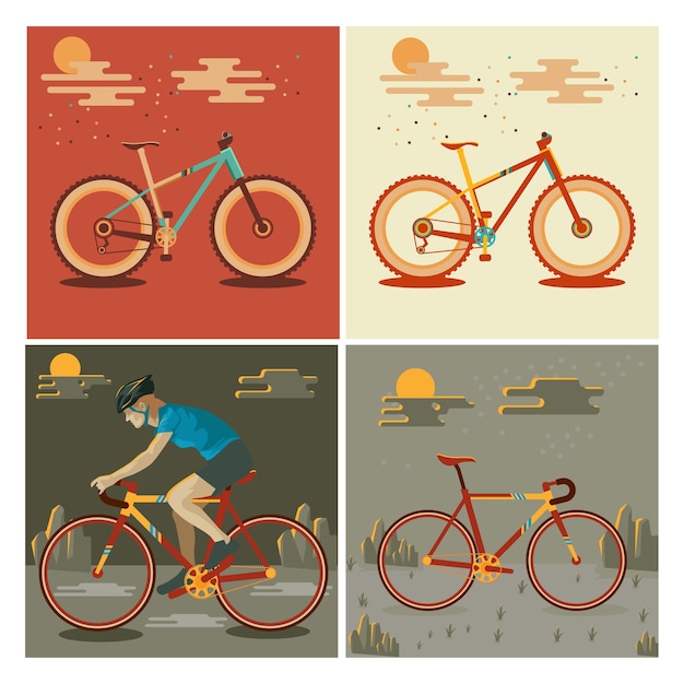 Bicicletas con color retro