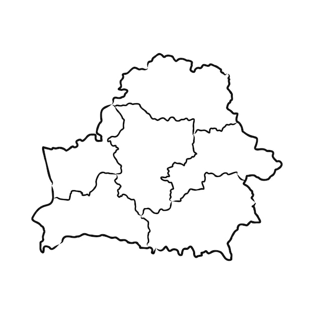 Bielorrusia mapa de curvas de nivel negro de ilustración vectorial