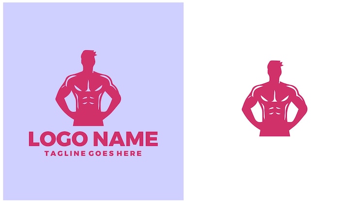 Vector bienestar físico salud física acondicionamiento ilustración de diseño de logotipo único