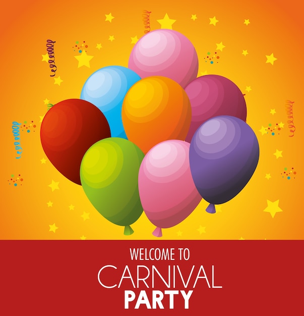 bienvenida carnaval fiesta celebración globos estrellas