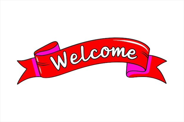 bienvenida en cinta diseño tipográfico diseño de letras ilustración vectorial