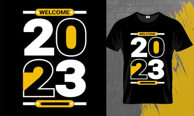 Bienvenido 2023 diseño de camiseta de tipografía moderna