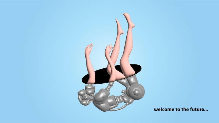Vector bienvenido al cartel 3d del concepto futuro