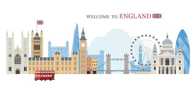 Bienvenido al concepto de saludo de Inglaterra