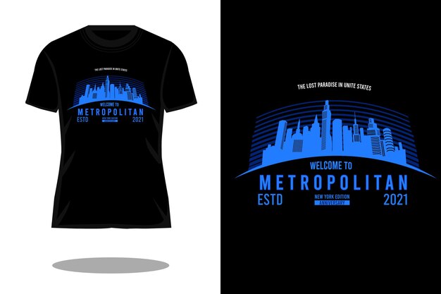 Bienvenido al diseño de camiseta de silueta metropolitana