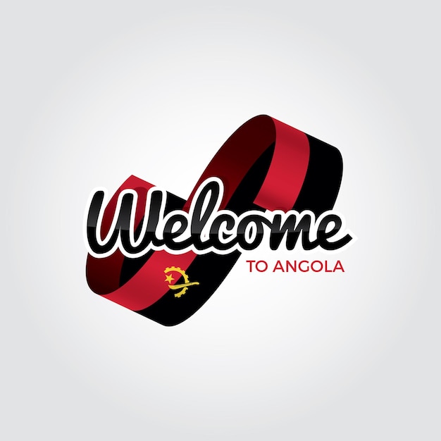 Bienvenido a angola, ilustración vectorial sobre un fondo blanco.