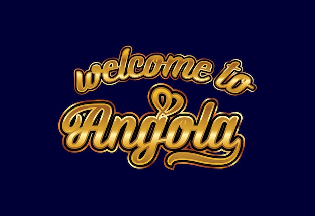 Bienvenido a Angola Word Text Creative Font Design Illustration. cartel de bienvenida