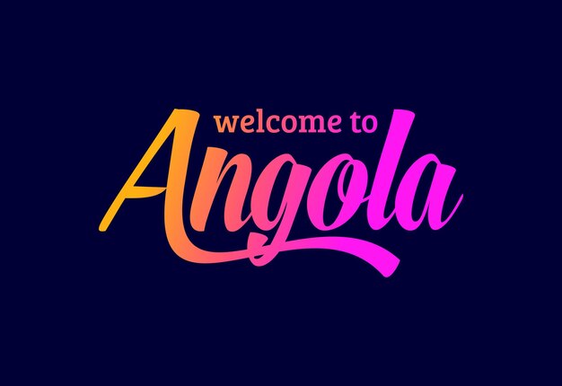 Bienvenido a Angola Word Text Creative Font Design Illustration. cartel de bienvenida