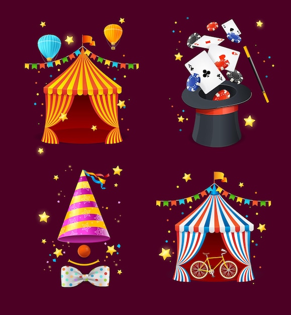 Bienvenido a Circus Poster Card Template Vector