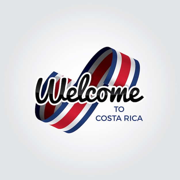 Bienvenido a costa rica, ilustración vectorial sobre un fondo blanco.