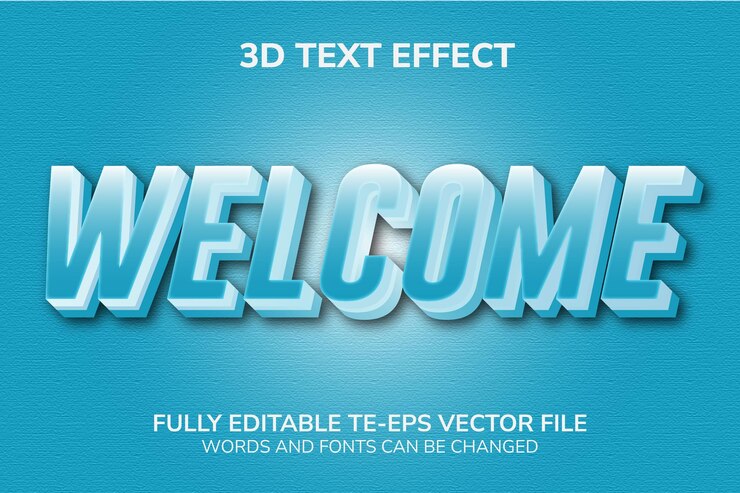 Bienvenido efecto de texto editable en 3D