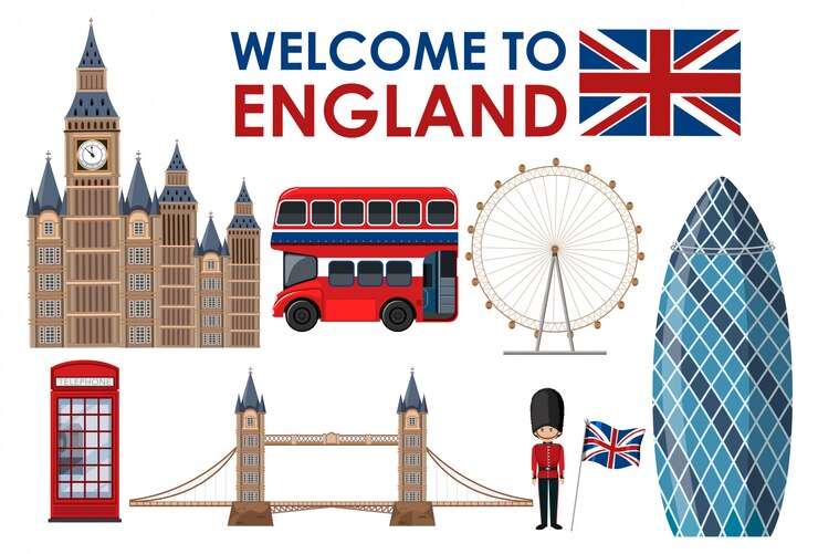 Vector bienvenido a inglaterra hitos