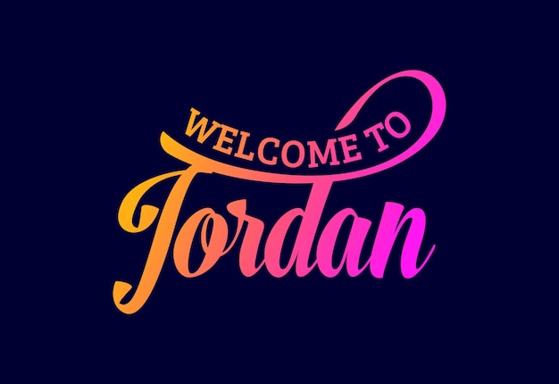 Bienvenido a Jordan Word Text Creative Font Design Illustration Cartel de bienvenida