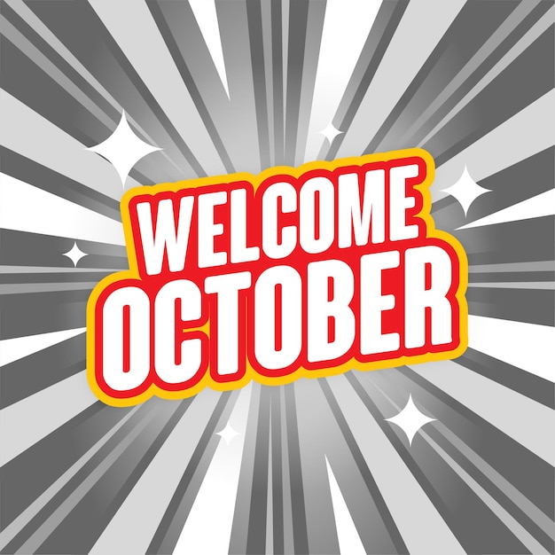 Bienvenido mes octubre vector eps