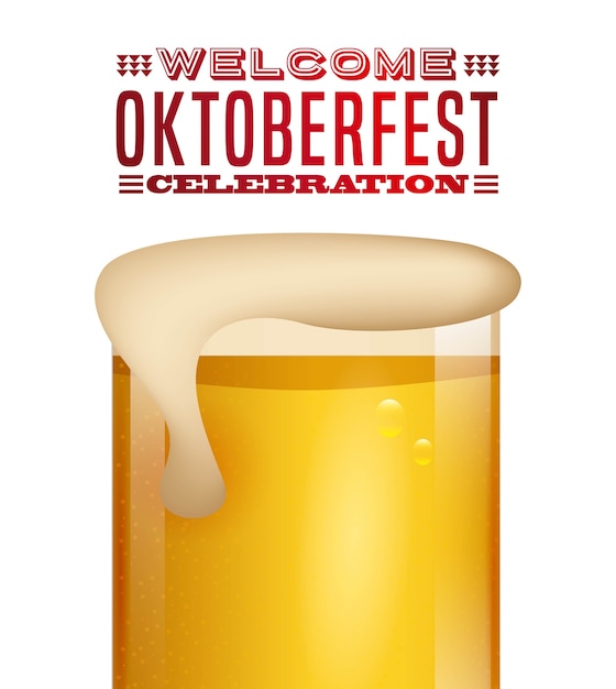 Vector bienvenido oktoberfest poster icon