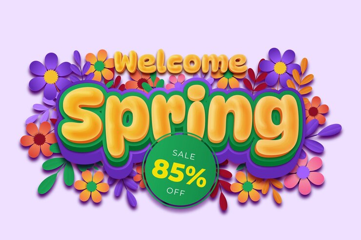 Vector bienvenido a la primavera 85