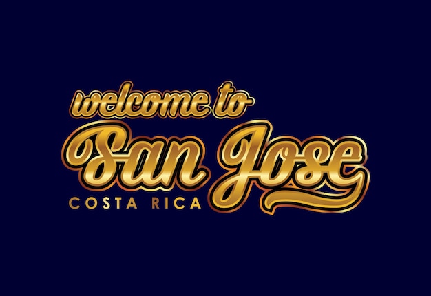 Bienvenido a San Jose Word Text Creative Font Design Illustration Cartel de bienvenida