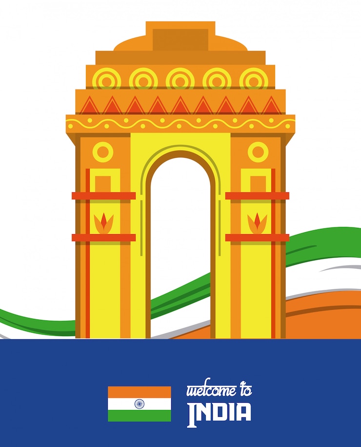 Vector bienvenido a la tarjeta india con información