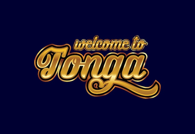 Bienvenido a Tonga Palabra Texto Fuente creativa Diseño Ilustración Signo de bienvenida