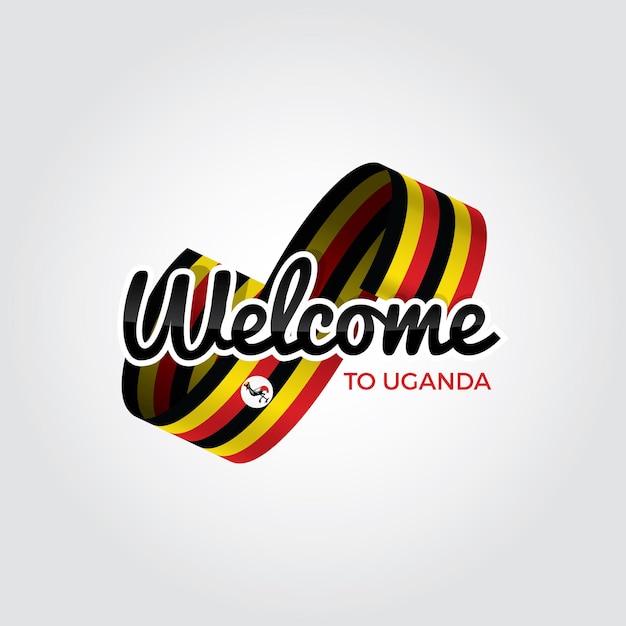 Bienvenido a Uganda, ilustración vectorial sobre un fondo blanco.