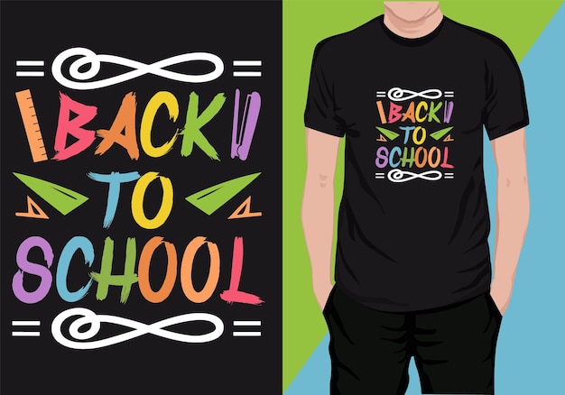 Vector bienvenidos de vuelta a la escuela tipografía diseño de camisetas feliz primer día en la escuela diseño de camisetas