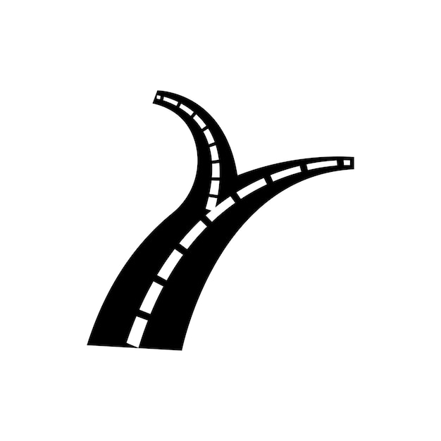 bifurcación, en, el, camino, logotipo