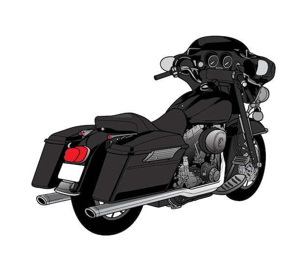 Big Bike Moto desnuda Estacionamiento Vector Dibujos animados