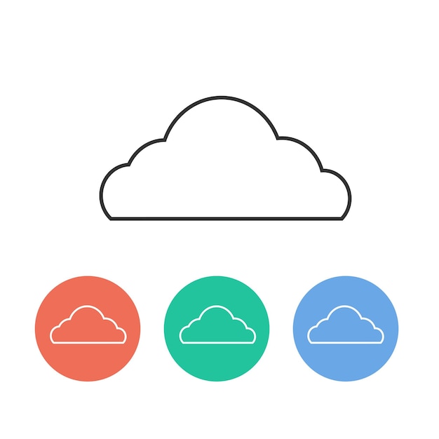 Vector big cloud flat conjunto de iconos mínimos de dos colores. vector de acciones