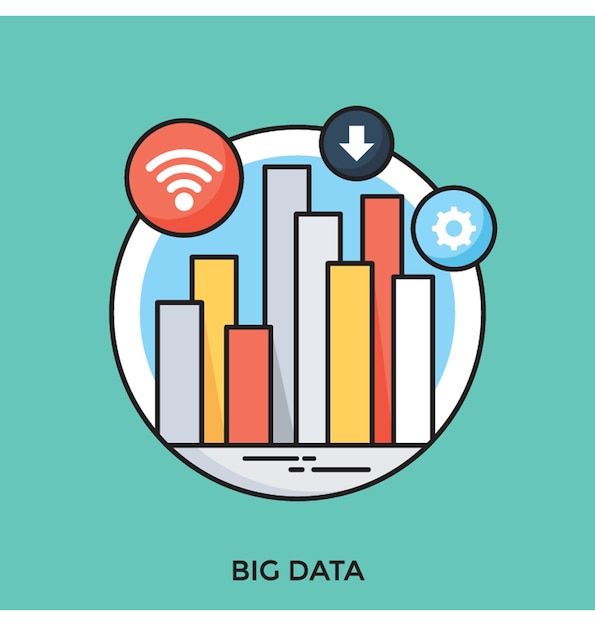 Vector big data flat vector icon