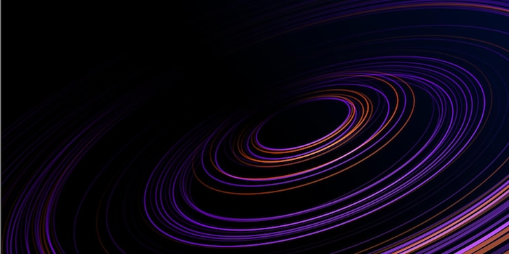Vector big data con partículas giratorias senderos de vórtice y flujos abstractos contra un fondo complejo