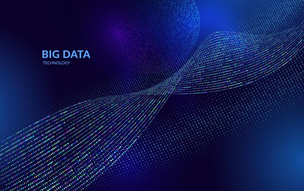 Big Data Visualization Concept Digital Technology Background with Glowing Lines and Points Cyber Network Analytics and Information Flow Design