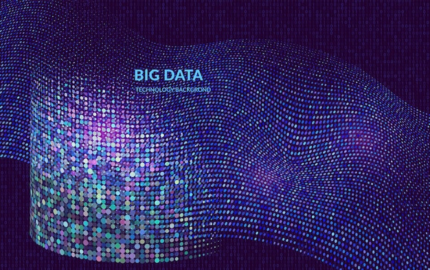 Big Data Visualization Concept Digital Technology Background with Glowing Lines and Points Cyber Network Analytics and Information Flow Design