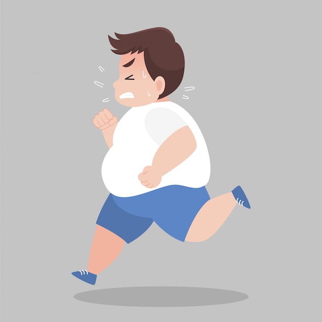 Big Fat Man corriendo quiere perder peso
