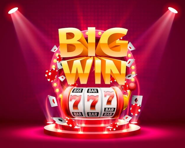 Big win tragamonedas 777 banner casino. ilustración vectorial