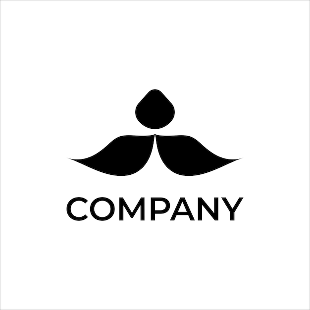 Bigote abstracto con concepto de logotipo de expresiones faciales de ilustración de nariz aislado en la plantilla de diseño de logotipo de personaje de fondo blanco