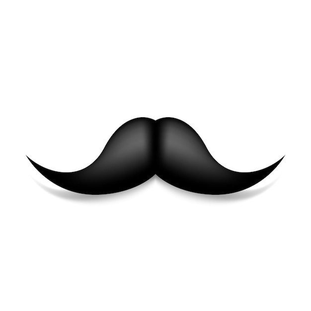 Bigote aislado en blanco Vector negro bigote vintage Vello facialBarbería Colección retro Barba hipster
