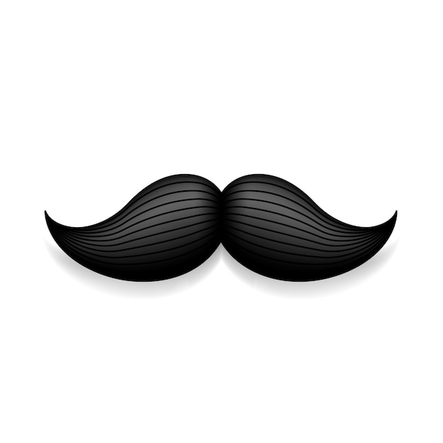 Bigote aislado en blanco Vector negro bigote vintage Vello facialBarbería Colección retro Barba hipster