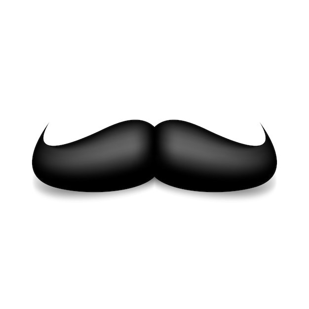 Bigote aislado en blanco Vector negro bigote vintage Vello facialBarbería Colección retro Barba hipster