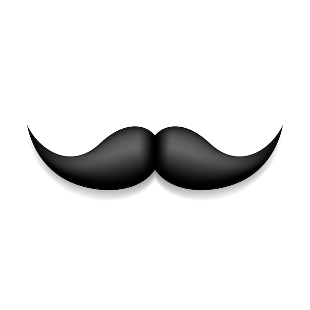 Bigote aislado en blanco Vector negro bigote vintage Vello facialBarbería Colección retro Barba hipster