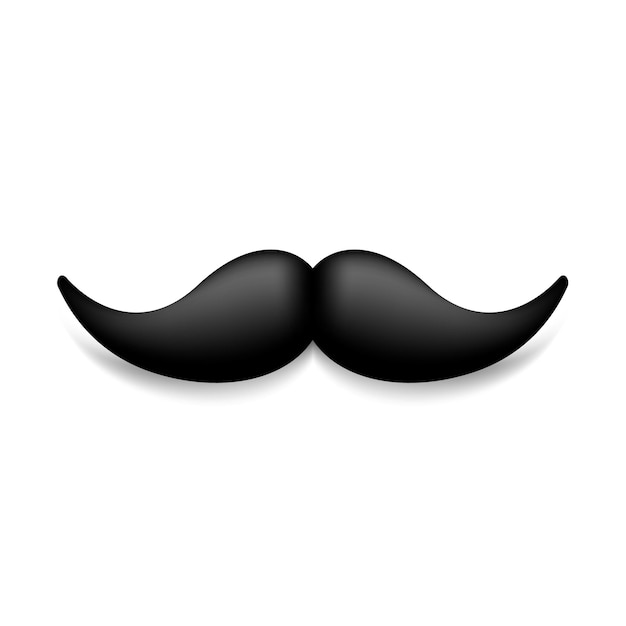Bigote aislado en blanco Vector negro bigote vintage Vello facialBarbería Colección retro Barba hipster