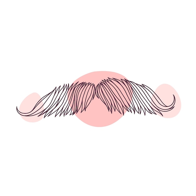 Vector bigote dibujado a mano en estilo de arte lineal