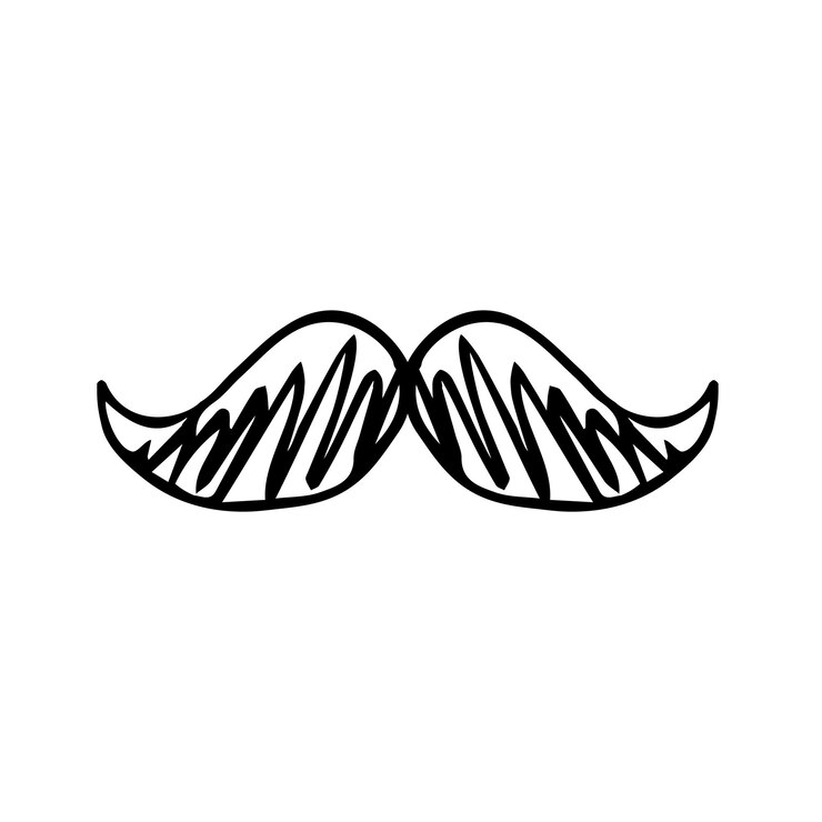 Vector bigote dibujado a mano